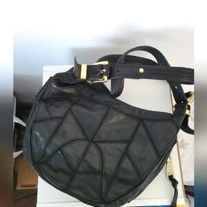 Steve Madden SunKiss CrossBody Black Leather Bag Purse